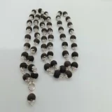 Premium Ebony Wood Mala with Silver Finish